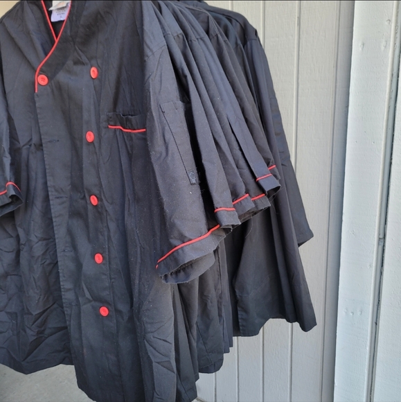 Happy Chef | NEW Signature Chef Coat | Unisex Black/Red Medium - Picture 8 of 14